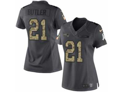 Women's Nike New England Patriots #21 Malcolm Butler Limited Black 2016 Salute to Service NFL Jersey