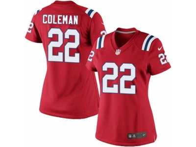 Women's Nike New England Patriots #22 Justin Coleman Limited Red Alternate NFL Jersey