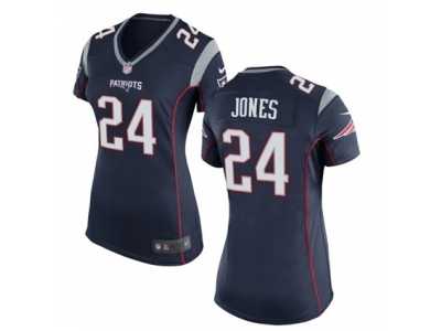Women's Nike New England Patriots #24 Cyrus Jones Navy Blue Team Color NFL Jersey
