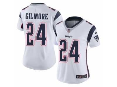 Women's Nike New England Patriots #24 Stephon Gilmore White Vapor Untouchable Limited Player NFL Jersey