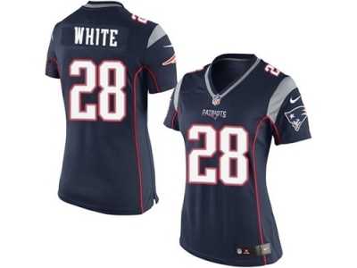 Women's Nike New England Patriots #28 James White Navy Blue Team Color NFL Jersey