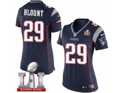 Women's Nike New England Patriots #29 LeGarrette Blount Navy Blue Team Color Super Bowl LI 51 NFL Jersey