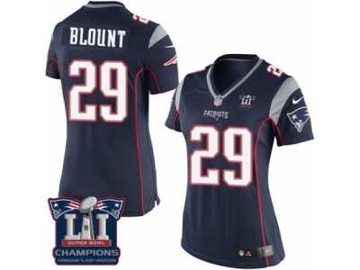 Women's Nike New England Patriots #29 LeGarrette Blount Navy Blue Team Color Super Bowl LI Champions NFL Jersey