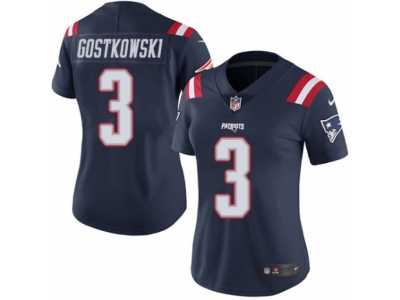 Women's Nike New England Patriots #3 Stephen Gostkowski Limited Navy Blue Rush NFL Jersey