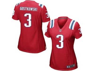 Women's Nike New England Patriots #3 Stephen Gostkowski Red Alternate NFL Jersey