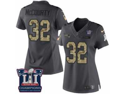 Women's Nike New England Patriots #32 Devin McCourty Limited Black 2016 Salute to Service Super Bowl LI Champions NFL Jersey