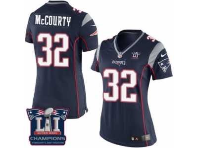Women's Nike New England Patriots #32 Devin McCourty Navy Blue Team Color Super Bowl LI Champions NFL Jersey