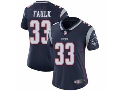 Women's Nike New England Patriots #33 Kevin Faulk Vapor Untouchable Limited Navy Blue Team Color NFL Jersey