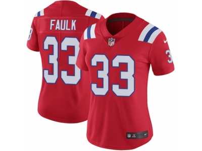 Women's Nike New England Patriots #33 Kevin Faulk Vapor Untouchable Limited Red Alternate NFL Jersey