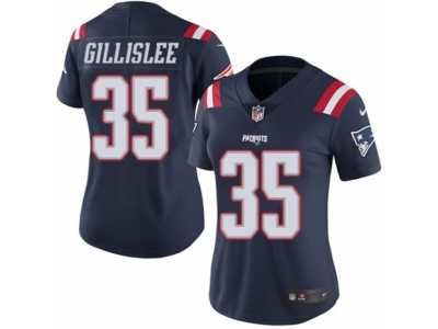 Women's Nike New England Patriots #35 Mike Gillislee Limited Navy Blue Rush NFL Jersey