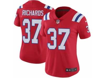 Women's Nike New England Patriots #37 Jordan Richards Vapor Untouchable Limited Red Alternate NFL Jersey