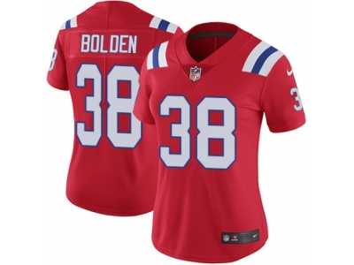 Women's Nike New England Patriots #38 Brandon Bolden Vapor Untouchable Limited Red Alternate NFL Jersey