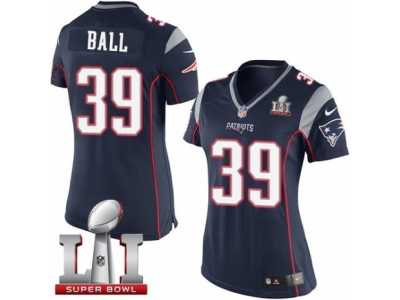 Women's Nike New England Patriots #39 Montee Ball Elite Navy Blue Team Color Super Bowl LI 51 NFL Jersey