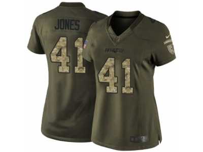 Women's Nike New England Patriots #41 Cyrus Jones Limited Green Salute to Service NFL Jersey