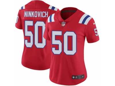 Women's Nike New England Patriots #50 Rob Ninkovich Vapor Untouchable Limited Red Alternate NFL Jersey