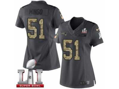 Women's Nike New England Patriots #51 Barkevious Mingo Limited Black 2016 Salute to Service Super Bowl LI 51 NFL Jersey