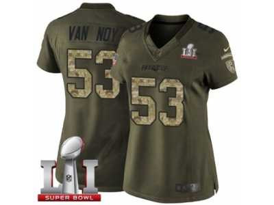 Women's Nike New England Patriots #53 Kyle Van Noy Limited Green Salute to Service Super Bowl LI 51 NFL Jersey