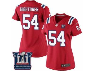 Women's Nike New England Patriots #54 Dont'a Hightower Red Alternate Super Bowl LI Champions NFL Jersey