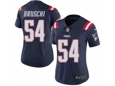 Women's Nike New England Patriots #54 Tedy Bruschi Limited Navy Blue Rush NFL Jersey