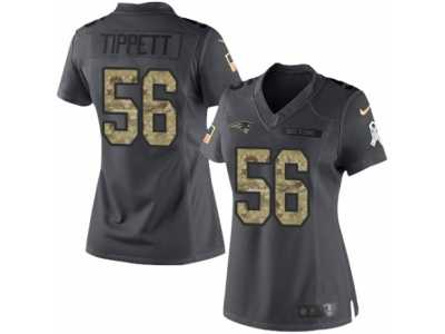 Women's Nike New England Patriots #56 Andre Tippett Limited Black 2016 Salute to Service NFL Jersey