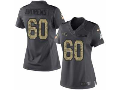 Women's Nike New England Patriots #60 David Andrews Limited Black 2016 Salute to Service NFL Jersey
