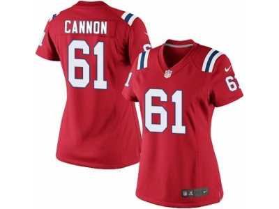 Women's Nike New England Patriots #61 Marcus Cannon Limited Red Alternate NFL Jersey