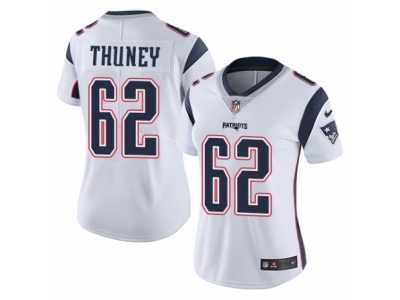 Women's Nike New England Patriots #62 Joe Thuney Vapor Untouchable Limited White NFL Jersey