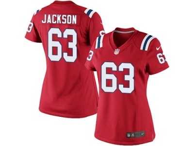 Women's Nike New England Patriots #63 Tre Jackson Red Alternate NFL Jersey