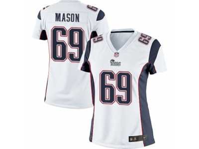 Women's Nike New England Patriots #69 Shaq Mason Limited White NFL Jersey