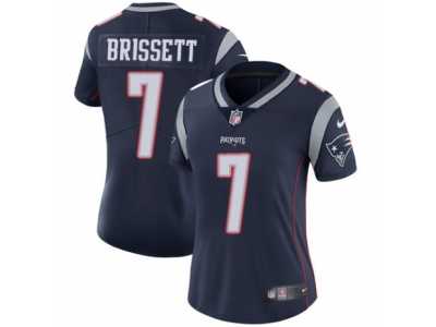 Women's Nike New England Patriots #7 Jacoby Brissett Vapor Untouchable Limited Navy Blue Team Color NFL Jersey