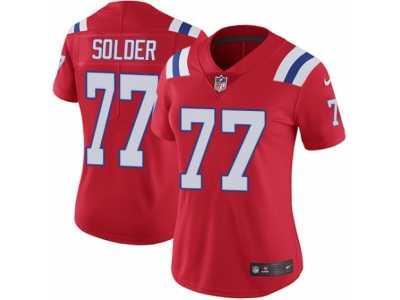 Women's Nike New England Patriots #77 Nate Solder Vapor Untouchable Limited Red Alternate NFL Jersey