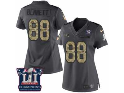 Women's Nike New England Patriots #88 Martellus Bennett Limited Black 2016 Salute to Service Super Bowl LI Champions NFL Jersey