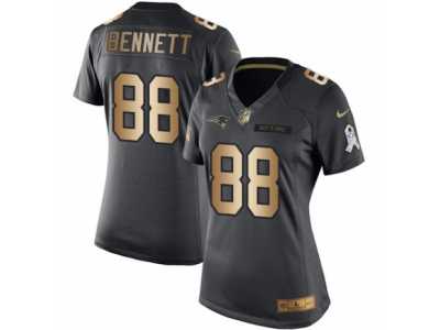 Women's Nike New England Patriots #88 Martellus Bennett Limited Black Gold Salute to Service NFL Jersey