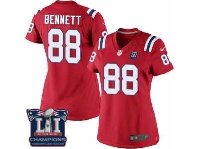 Women's Nike New England Patriots #88 Martellus Bennett Red Alternate Super Bowl LI Champions NFL Jersey