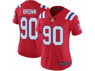 Women's Nike New England Patriots #90 Malcom Brown Vapor Untouchable Limited Red Alternate NFL Jersey