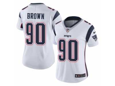 Women's Nike New England Patriots #90 Malcom Brown Vapor Untouchable Limited White NFL Jersey