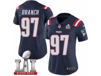 Women's Nike New England Patriots #97 Alan Branch Limited Navy Blue Rush Super Bowl LI 51 NFL Jersey