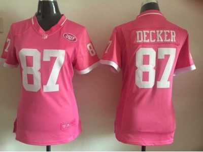 2015 women Nike New York Jets #87 Decker pink jerseys