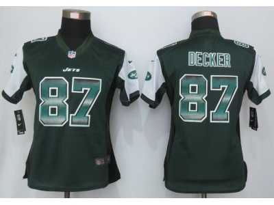 Women New Nike York Jets #87 Decker Green Strobe Jerseys