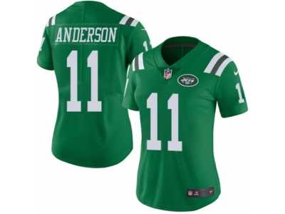 Women's Nike New York Jets #11 Robby Anderson Limited Green Rush NFL Jersey