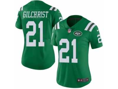 Women's Nike New York Jets #21 Marcus Gilchrist Limited Green Rush NFL Jersey