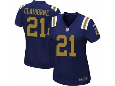 Women's Nike New York Jets #21 Morris Claiborne Limited Navy Blue Alternate NFL Jersey