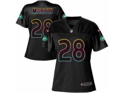 Women's Nike New York Jets #28 Curtis Martin Game Black Fashion NFL Jersey