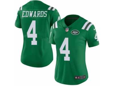 Women's Nike New York Jets #4 Lac Edwards Limited Green Rush NFL Jersey
