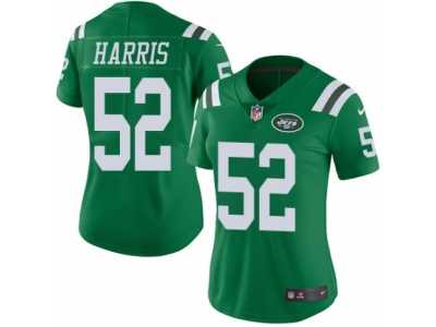 Women's Nike New York Jets #52 David Harris Limited Green Rush NFL Jersey