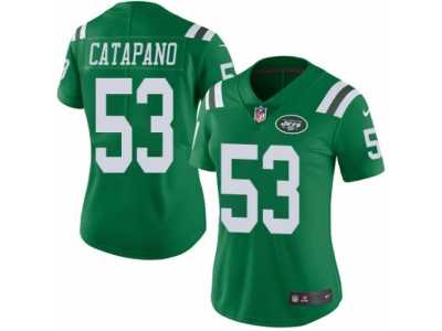 Women's Nike New York Jets #53 Mike Catapano Limited Green Rush NFL Jersey