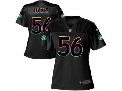 Women's Nike New York Jets #56 DeMario Davis Game Black Fashion NFL Jersey