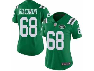 Women's Nike New York Jets #68 Breno Giacomini Limited Green Rush NFL Jersey