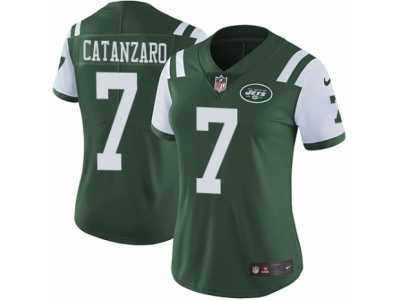Women's Nike New York Jets #7 Chandler Catanzaro Vapor Untouchable Limited Green Team Color NFL Jersey