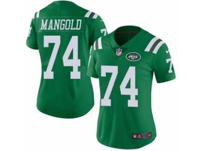 Women's Nike New York Jets #74 Nick Mangold Limited Green Rush NFL Jersey